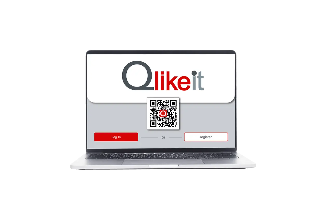 Laptop mit Qlikeit Anmeldung