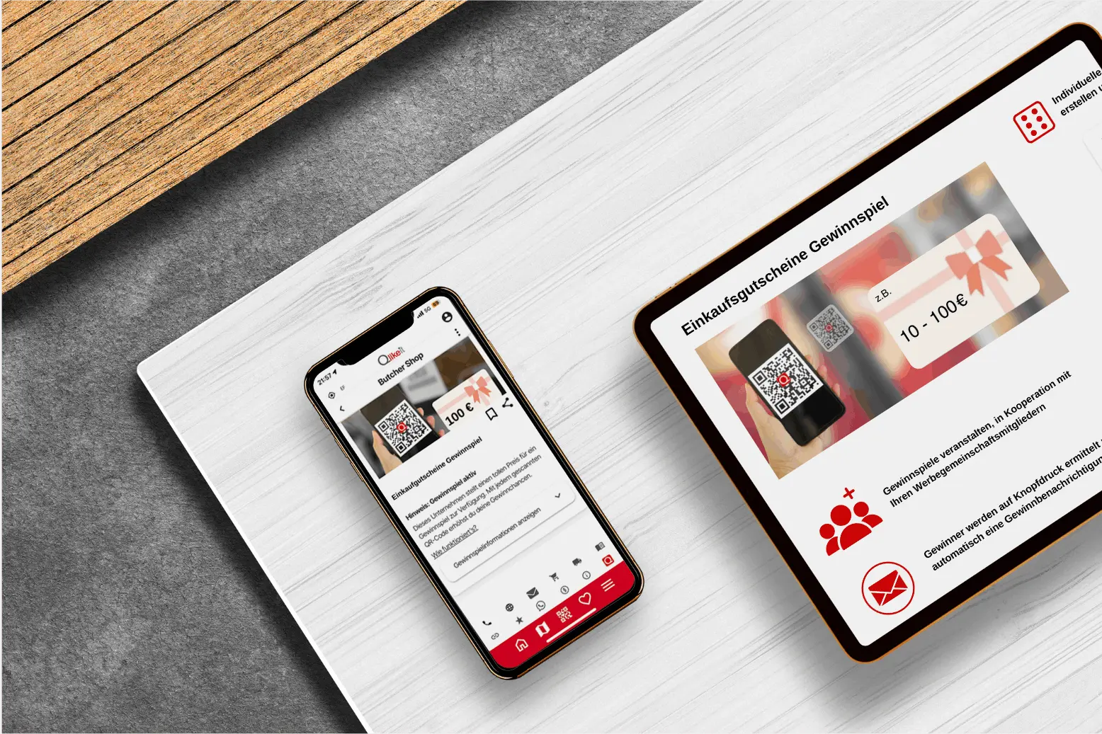 Qlikeit Gewinnspiel mit Smartphone und Pad