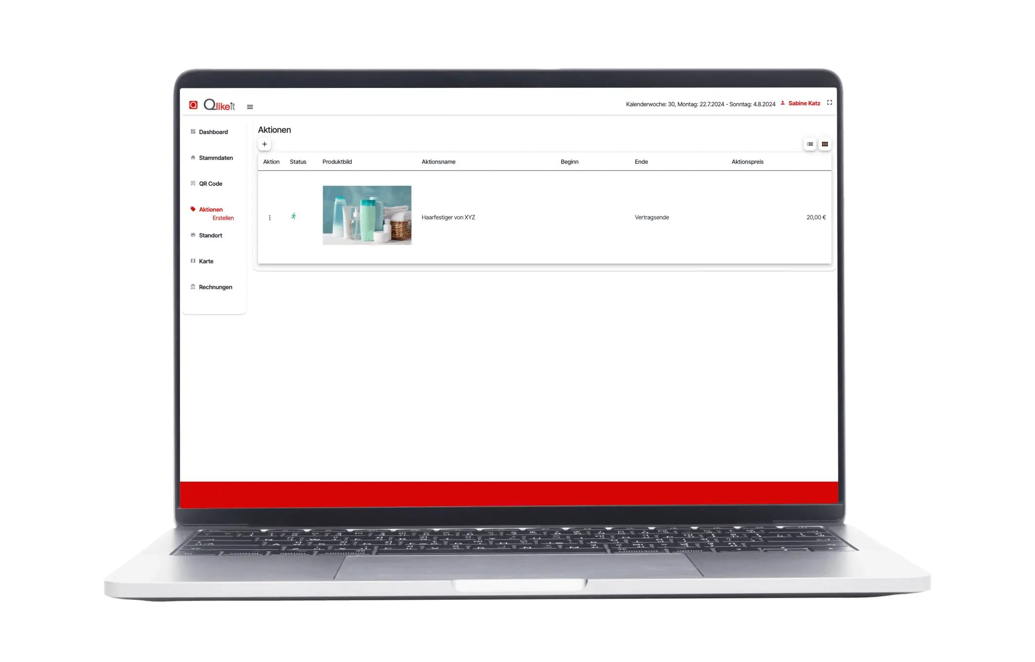 Laptop mit Qlikeit Erfassungsmaske Angebotsübersicht