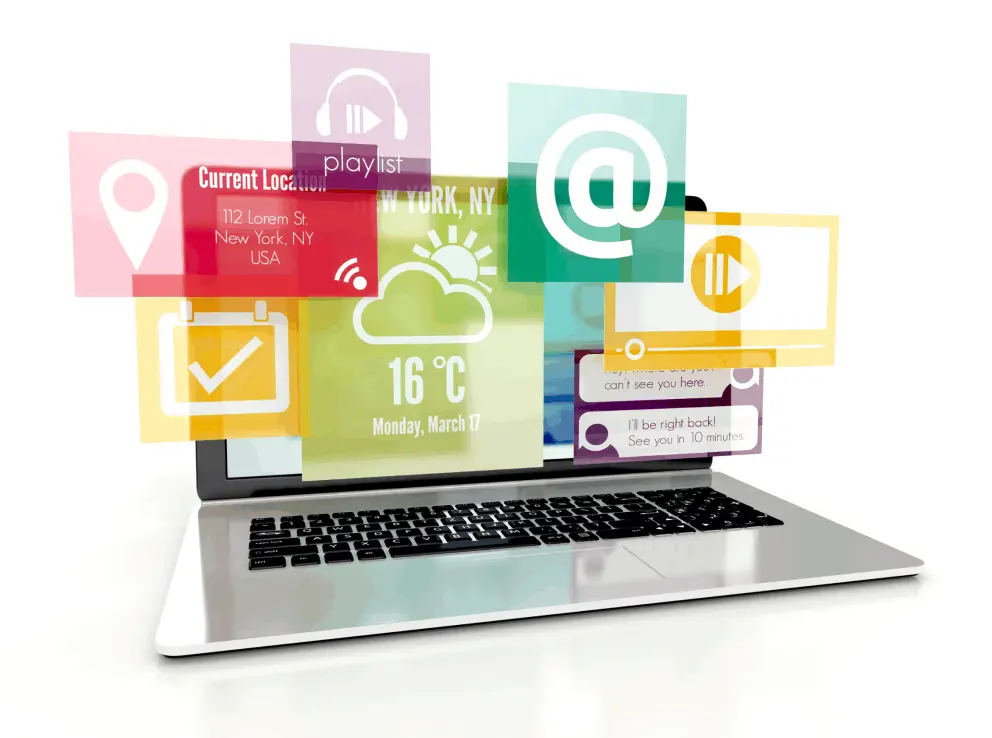 Laptop mit Online Software