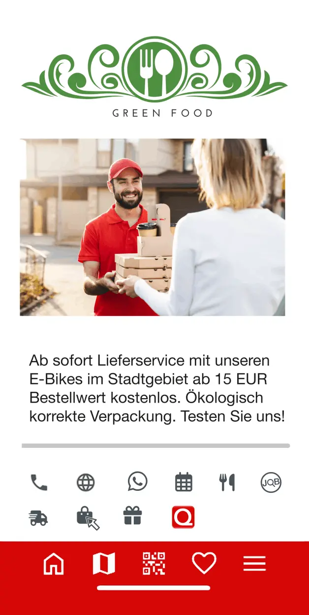 Smartphone mit Touchdownpage Restaurant