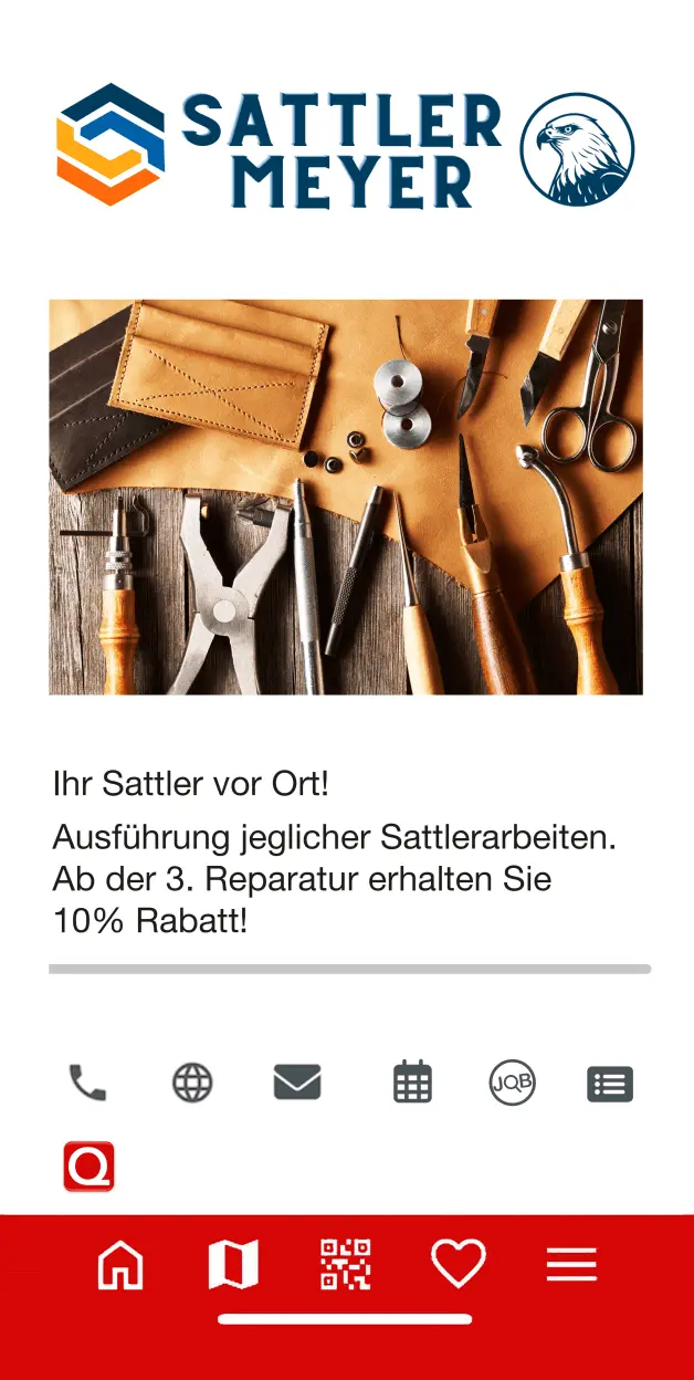 Smartphone mit Touchdownpage Handwerker