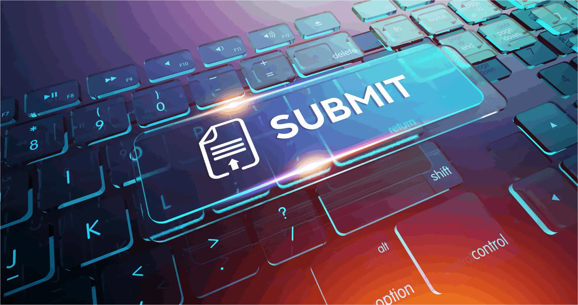 Tastatur mit Schriftzug Submit