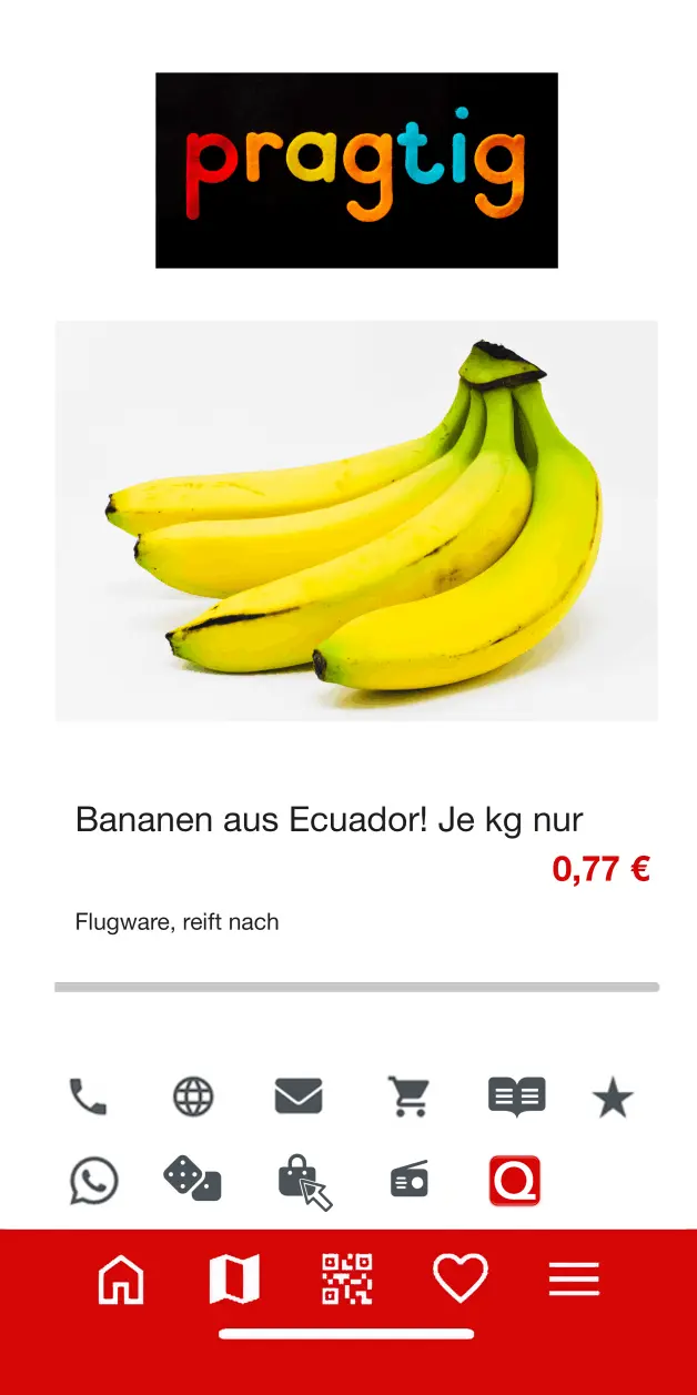 Smartphone mit Touchdownpage Supermarkt