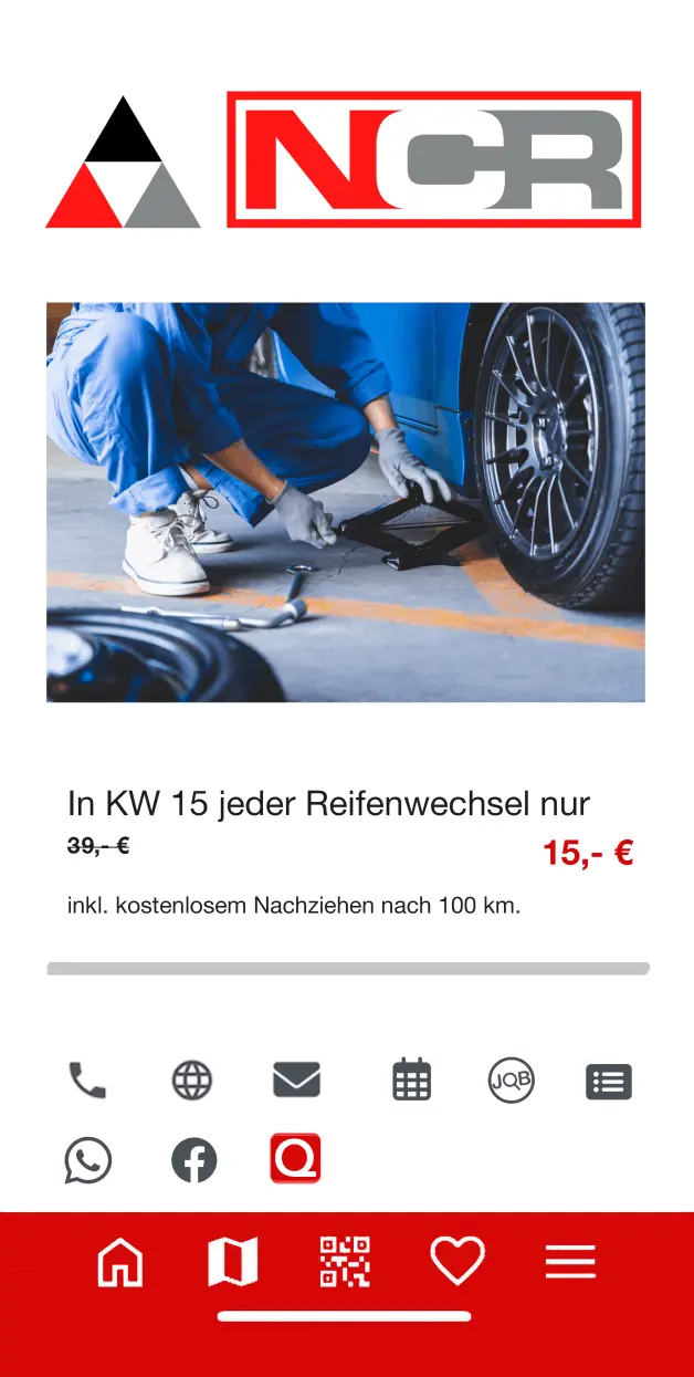 Smartphone mit Touchdownpage Kfz-Werkstatt